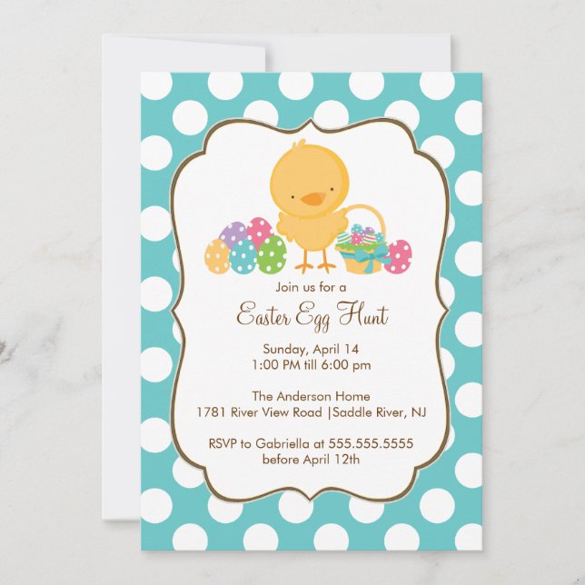 Invitación del fiesta de Pascua de la caza del (Anverso)