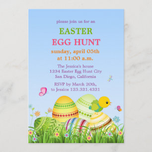 Invitación del fiesta de Pascua de los huevos de