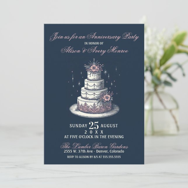 Invitación del Fiesta de pasteles rosa y blanco (Anverso de pie)