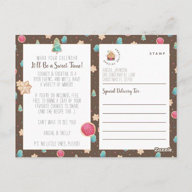 Invitación del Fiesta de presupuesto de cookies y  (Reverso)