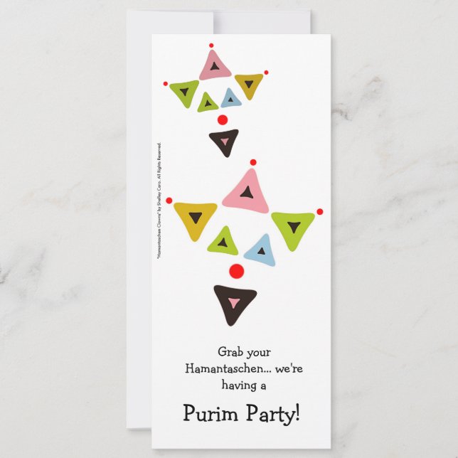 Invitación del fiesta de Purim de los payasos de (Anverso)