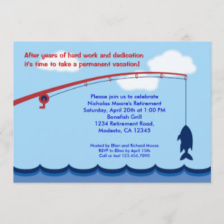 Invitación del fiesta de retiro de la pesca