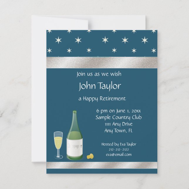 Invitación del fiesta de retiro de las estrellas (Anverso)