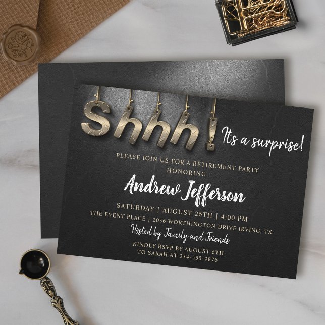 Invitación del Fiesta de retiro de sorpresas en ne (Subido por el creador)