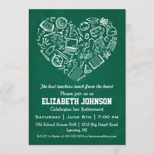 Invitación del fiesta de retiro del corazón de los
