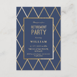 Invitación del fiesta de retiro - oro elegante, de