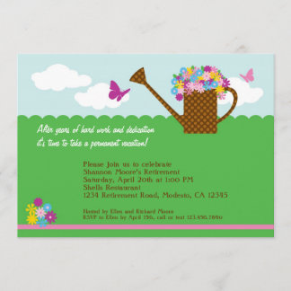 Invitación del fiesta de retiro que cultiva un