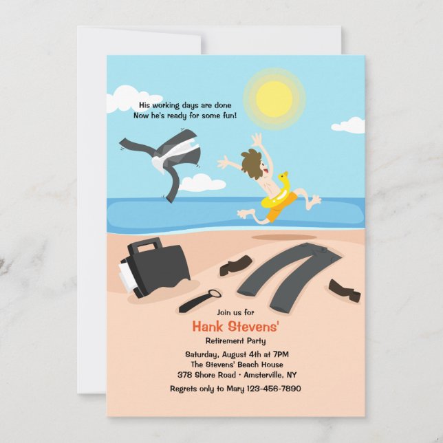 Invitación del fiesta de retiro (varón) (Anverso)