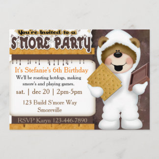Invitación del fiesta de S'more de los niños