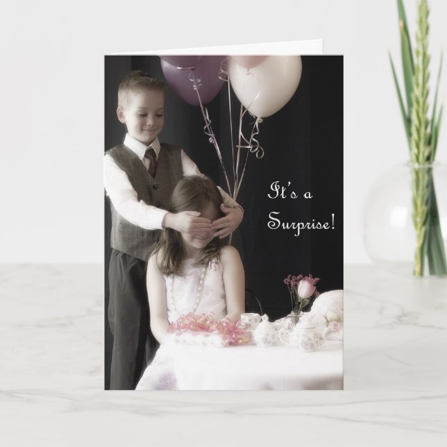 Invitación del fiesta de sorpresa (Anverso)