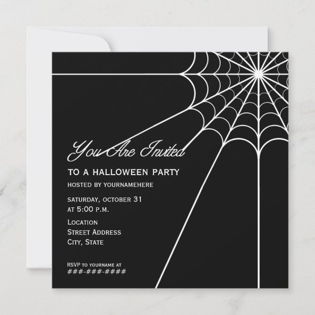 Invitación del fiesta de Spiderweb Halloween (Anverso)