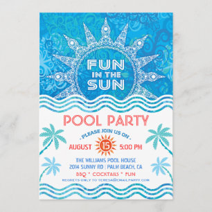 Invitación del fiesta de Sun del verano