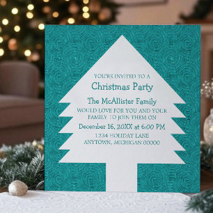 Invitación del Fiesta de Swirls navideño verde azu
