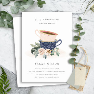 Invitación del Fiesta de té Baby Shower de Rubor B