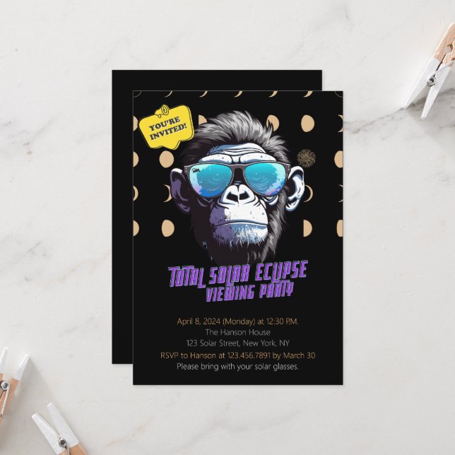 Invitación del Fiesta de visualización de eclipse  (Anverso/Reverso In Situ)