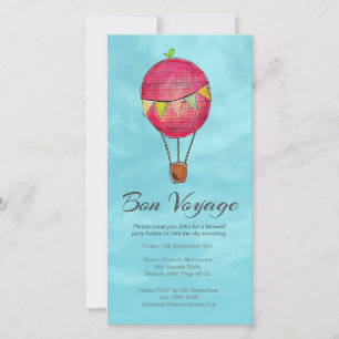 Invitación del Fiesta de Voyage Bon Voyage de Hot 