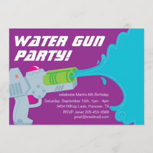 Invitación del fiesta del arma de agua