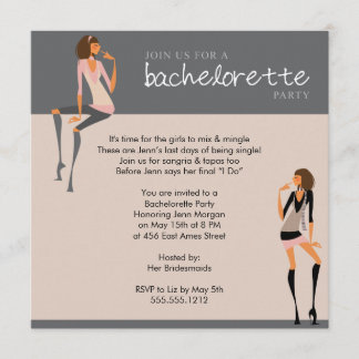 invitación del fiesta del bachelorette