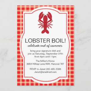 Invitación del fiesta del banquete de la langosta