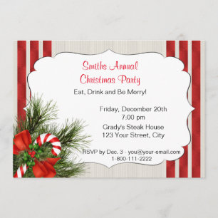 Invitación del fiesta del bastón de caramelo del