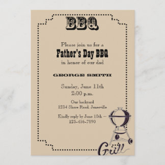 Invitación del fiesta del Bbq del día de padre