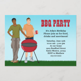 Invitación del fiesta del Bbq del gay