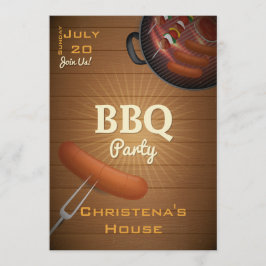 Invitación del fiesta del Bbq del tiempo de la
