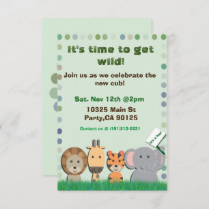 Invitación del fiesta del bebé del safari