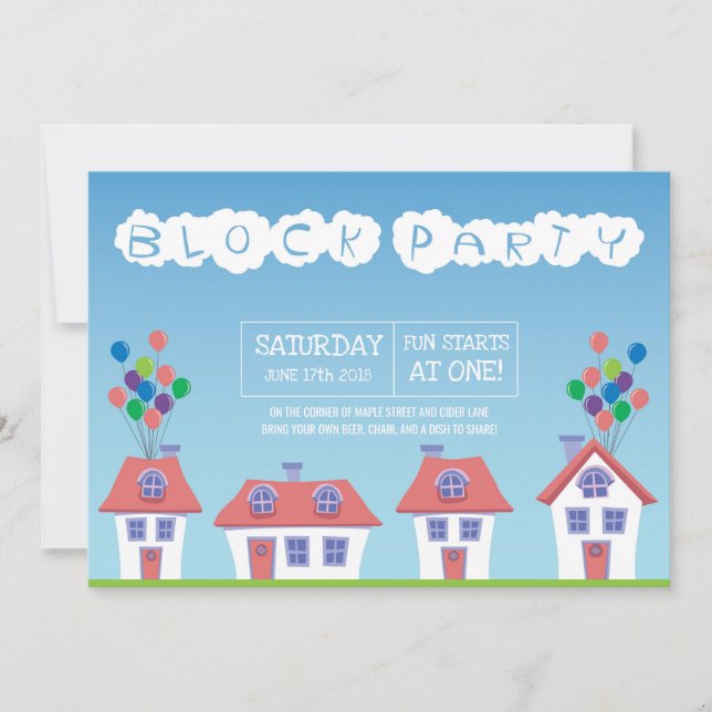 Invitación del Fiesta del Bloque de Vecindad (Anverso)