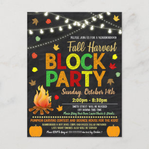 Invitación del Fiesta del bloque de vecindario oto