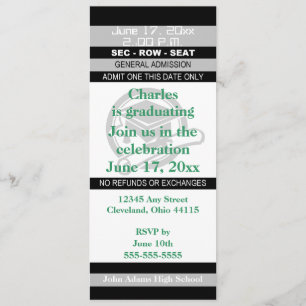 Invitación del fiesta del boleto de la graduación