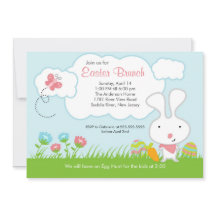 Invitación del fiesta del brunch de Pascua de la