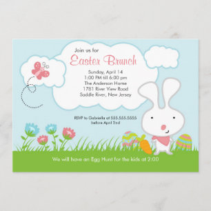 Invitación del fiesta del brunch de Pascua de la