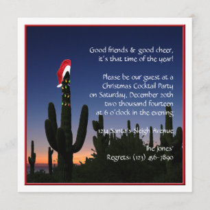 Invitación del fiesta del cactus de navidad