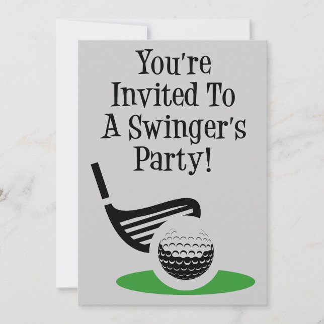 Invitación del Fiesta del Cáncer de Golf Funny (Anverso)