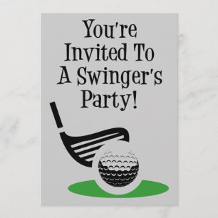 Invitación del Fiesta del Cáncer de Golf Funny