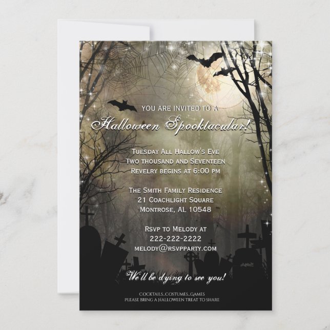 Invitación del fiesta del cementerio de la Luna (Anverso)