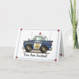 Invitación del fiesta del coche del poli de