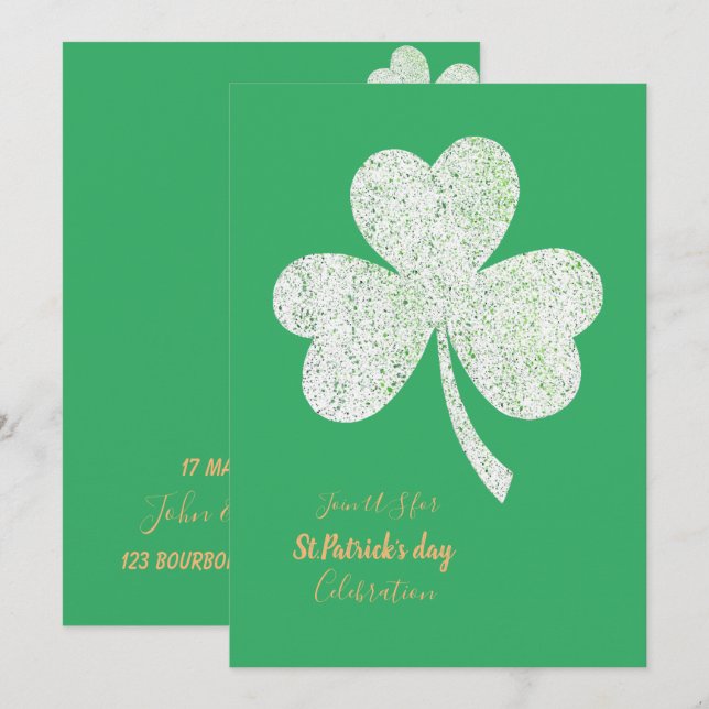 Invitación del Fiesta del Día de San Patricio - Ta (Anverso / Reverso)