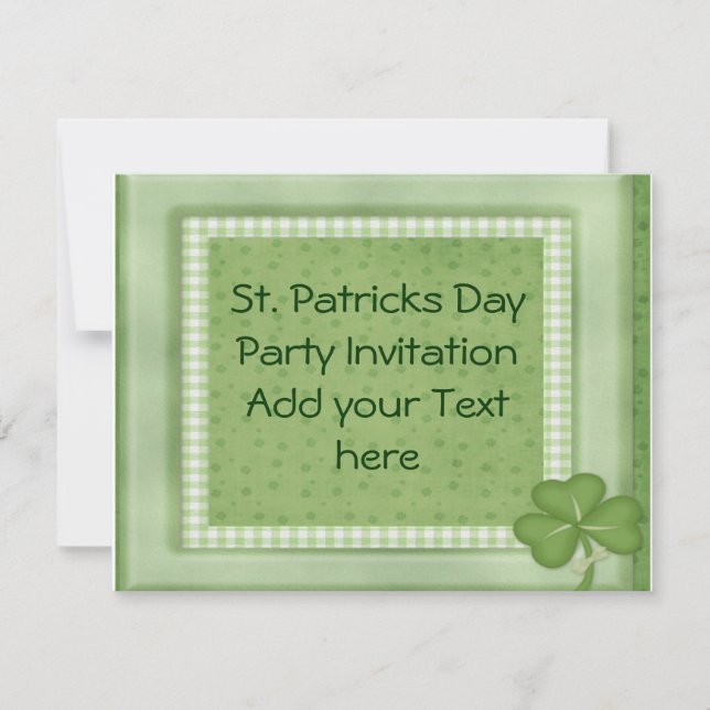 Invitación del fiesta del día de St Patrick (Anverso)