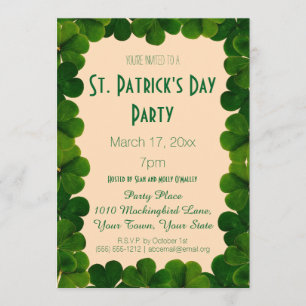 Invitación del fiesta del día de St Patrick del
