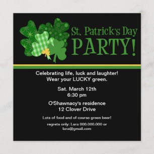 Invitación del fiesta del día del St/Patrick de