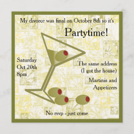 Invitación del fiesta del divorcio de Martini