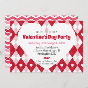 Invitación del fiesta del el día de San Valentín
