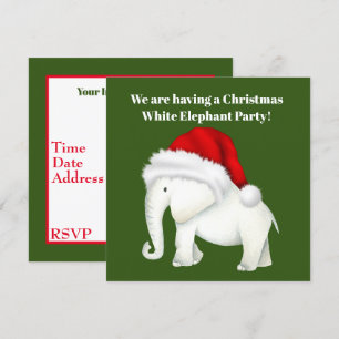 Invitación del fiesta del elefante blanco del día