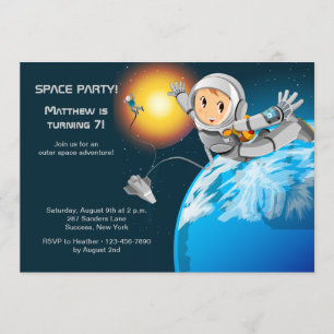 Invitación del fiesta del espacio de Astroboy