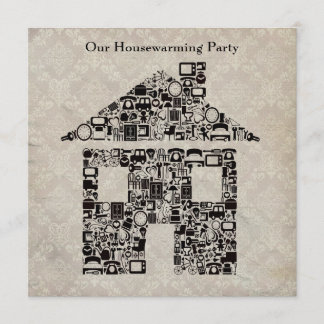 Invitación del fiesta del estreno de una casa -