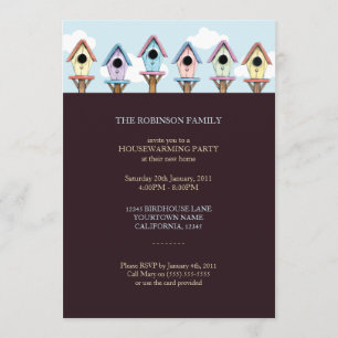 Invitación del fiesta del estreno de una casa de