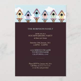 Invitación del fiesta del estreno de una casa de