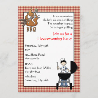 Invitación del fiesta del estreno de una casa del